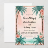 パームツリーボホビーチ結婚式招待状 招待状 (正面/裏面)