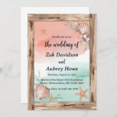 パームツリーボホビーチ結婚式招待状 招待状 (正面/裏面)