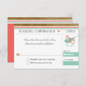 パームツリーボーディングパスーーキプロス RSVP 招待状 (正面/裏面)