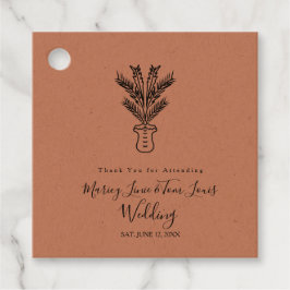 パームツリーポットハンドドロー紙クラフト フェイバータグ