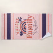 パームツリーマッチングファミリーバケーションビーチタオル ビーチタオル (正面)