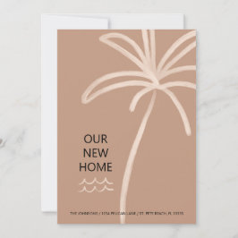 パームツリーミニマリストニューホームムービング 案内状