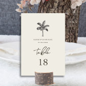 パームツリーミニマリスト結婚トロピカルテーブル番号 テーブルナンバー