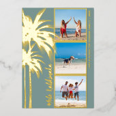 パームツリーメレカリキマカクリスマスフォト金ゴールド 箔シーズンカード (正面)