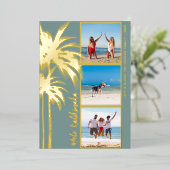 パームツリーメレカリキマカクリスマスフォト金ゴールド 箔シーズンカード (立ち正面)