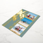 パームツリーメレカリキマカクリスマスフォト金ゴールド 箔シーズンカード (回転した状態)