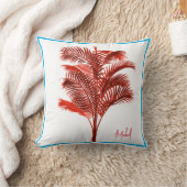 パームツリーモダンレッドブルーパーソナル クッション (ブランケット)