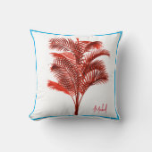 パームツリーモダンレッドブルーパーソナル クッション (正面)