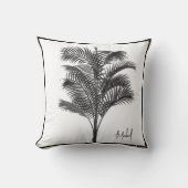 パームツリーモダン白黒パーソナル クッション (正面)