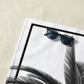 パームツリーモダン白黒パーソナル ビーチタオル (インサイチュ)