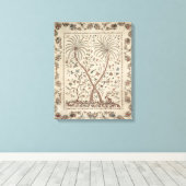 パームツリーモチーフでベッドスプレッド キャンバスプリント (インサイチュ (ウッドフロア))