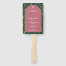 パームツリーリーフピンク&グリーン結婚式 プログラム ハンドファン