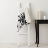 パームツリーリーフ白黒 シェルパブランケット (インサイチュ)