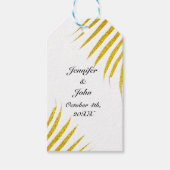 パームツリーリーフ金ゴールドグリッターホワイトカワイズ結婚ズ ギフトタグ (正面)