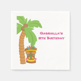 パームツリールアウ（ハワイ式宴会）とティキナプキン スタンダードカクテルナプキン