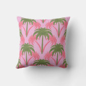 パームツリーレトロテクスチャピンクグリーン クッション (裏面)