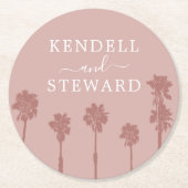 パームツリーロマン結婚ススイート紙コースター ラウンドペーパーコースター (正面)