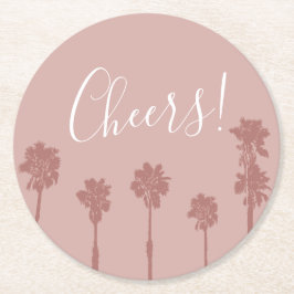 パームツリーロマン結婚ススイート ラウンドペーパーコースター