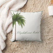 パームツリーヴィンテージトロピカルエレガントカップル クッション (ブランケット)