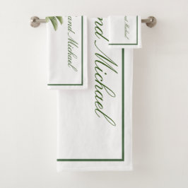 パームツリーヴィンテージトロピカルエレガントカップル バスタオルセット