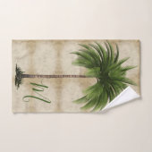 パームツリーヴィンテージトロピカルモノグラムエレガント バスタオルセット (ハンドタオル)