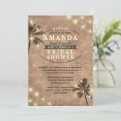 パームツリーヴィンテージビーチブライダルシャワー招待状 招待状 (スタンド正面)