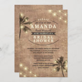 パームツリーヴィンテージビーチブライダルシャワー招待状 招待状 (正面/裏面)