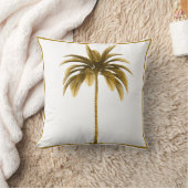 パームツリーヴィンテージブラウンフレームトロピカルエレガント クッション (ブランケット)