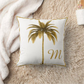 パームツリーヴィンテージブラウンフレームトロピカルモノグラム クッション (ブランケット)