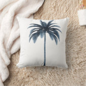 パームツリーヴィンテージブルートロピカルエレガント クッション (ブランケット)
