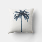 パームツリーヴィンテージブルートロピカルエレガント クッション (裏面)