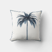 パームツリーヴィンテージブルーフレームトロピカルエレガント クッション (正面)