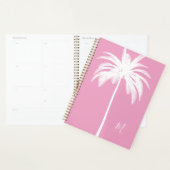 パームツリーヴィンテージホワイトピンク熱帯エレガント プランナー手帳 (ディスプレー)