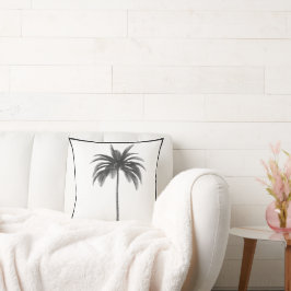 パームツリーヴィンテージ白黒トロピカルエレガント クッション