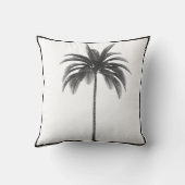 パームツリーヴィンテージ白黒トロピカルエレガント クッション (裏面)
