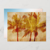 パームツリーヴィンテージ ポストカード (正面/裏面)