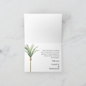 パームツリー宛先ウェディングお礼を折り畳み サンキューカード (内部)
