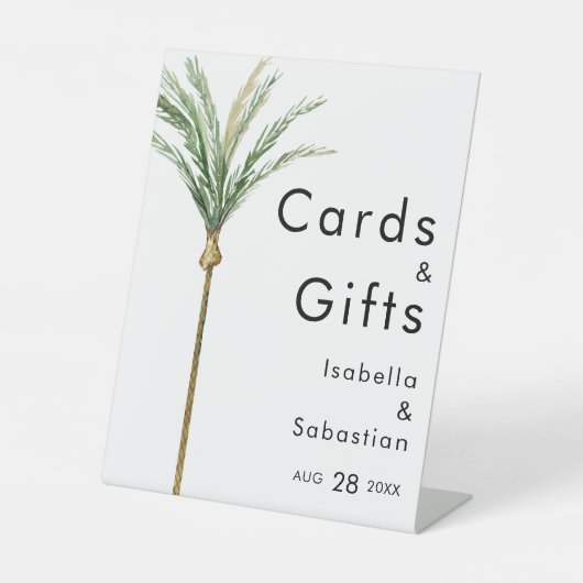 パームツリー宛先ウェディングカードとギフトサイン 台座サイン (正面)