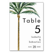 パームツリー宛先ウェディングテーブル番号カード テーブルナンバー (正面)