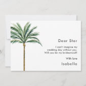 パームツリー宛先ウェディングブライドメイド提案 招待状 (裏面)