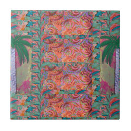 パームツリー抽象芸術 タイル