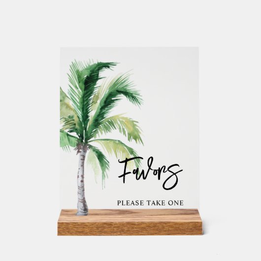 パームツリー沿岸の目的地の結婚式の好意 アクリルサイン (正面)