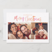 パームツリー熱帯クリスマスフォト シーズンカード (正面)