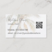 パームツリー熱帯モダンQRコード 名刺 (裏面)