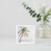 パームツリー熱帯QRコードモダン スクエア名刺 (スタンド正面)