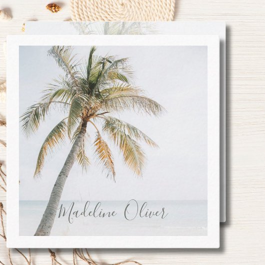 パームツリー熱帯QRコードモダン スクエア名刺