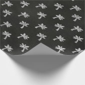 パームツリー白黒ラインシャルボードエレガント ラッピングペーパー (角)