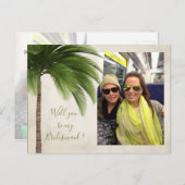 パームツリー私のブライドメイド招待状 インビテーションポストカード (正面/裏面)