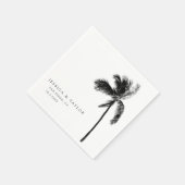 パームツリー結婚のモダンカスタムカクテルナプキン スタンダードカクテルナプキン (角)