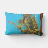 パームツリー葉ターコイズスカイ ランバークッション (裏面)